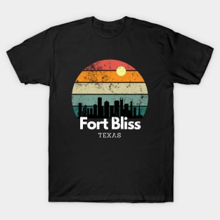 Fort Bliss, Texas // Vintage Sunset NC Skyline T-Shirt